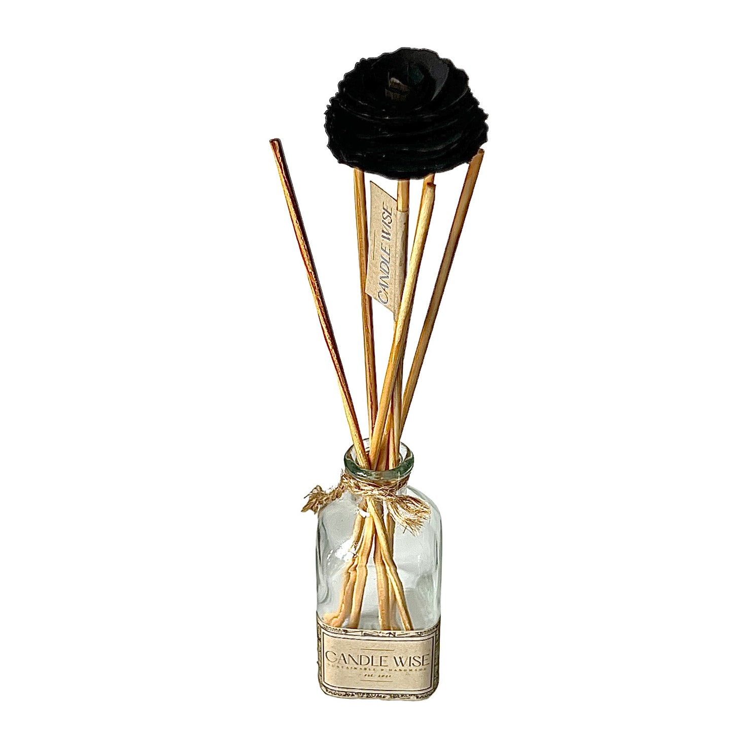 Black | Wooden Flower Diffuser on Stick