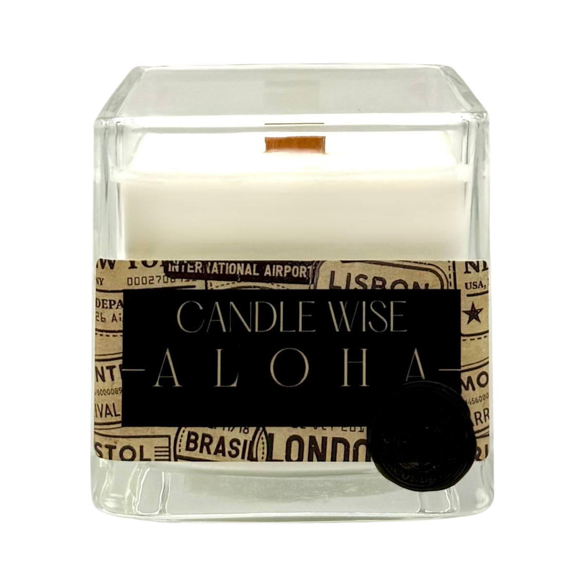 Aloha tropical coconut wax candle with pineapple and mango notes hand poured in Benenden Kent