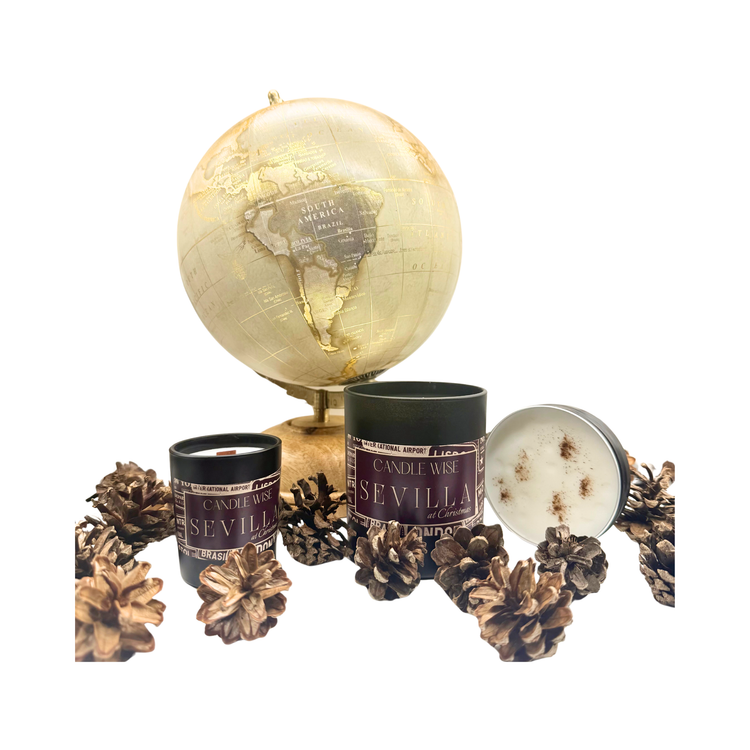 Candle Wise Sevilla at Christmas candle and tin wax melt product display