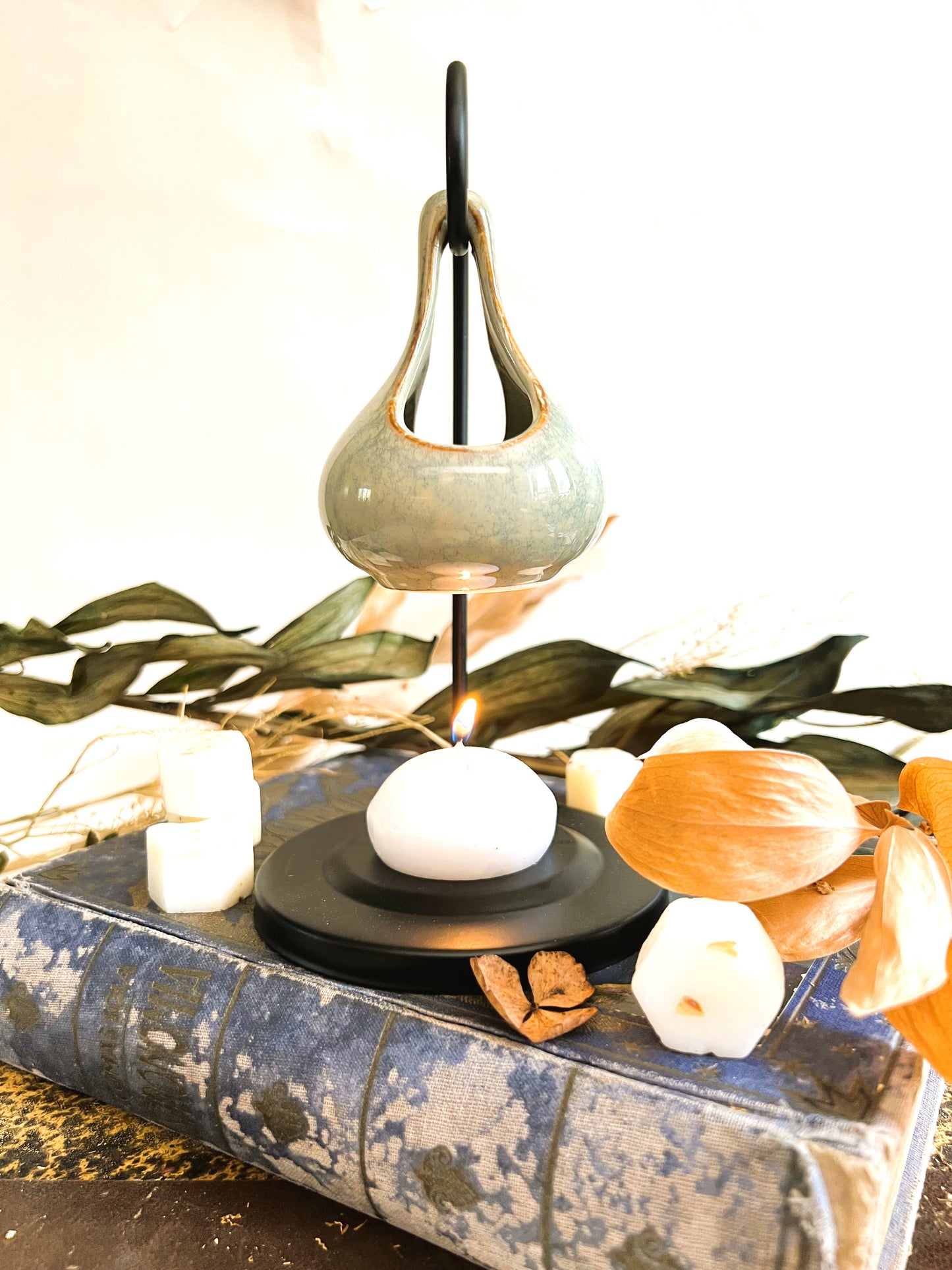 Green Tear Drop Wax and Oil Burner