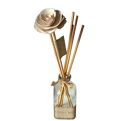 White | Wooden Flower Diffuser on Stick