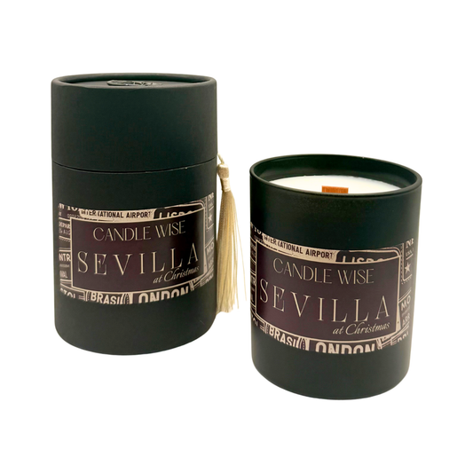 Candle Wise Sevilla at Christmas large scented candle with luxury box packaging