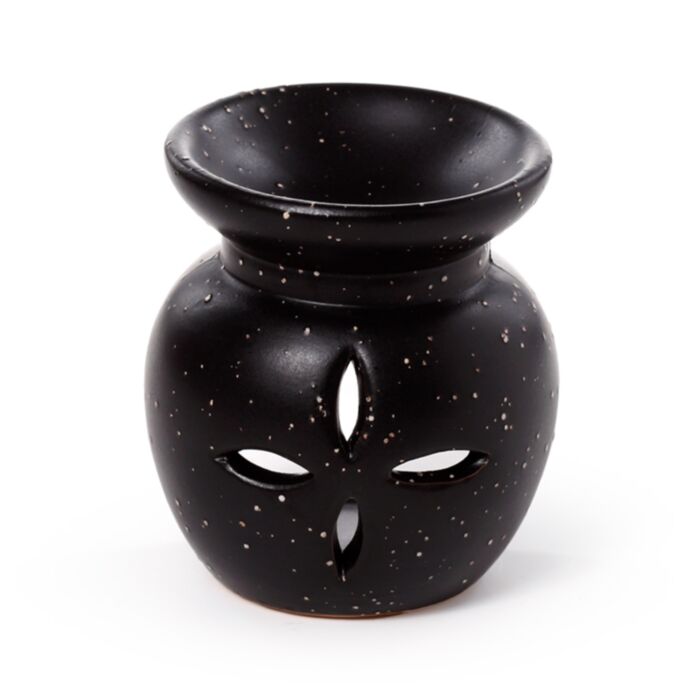 Black | Small Flower Cutout Ceramic Wax Burner