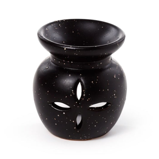 Black | Small Flower Cutout Ceramic Wax Burner