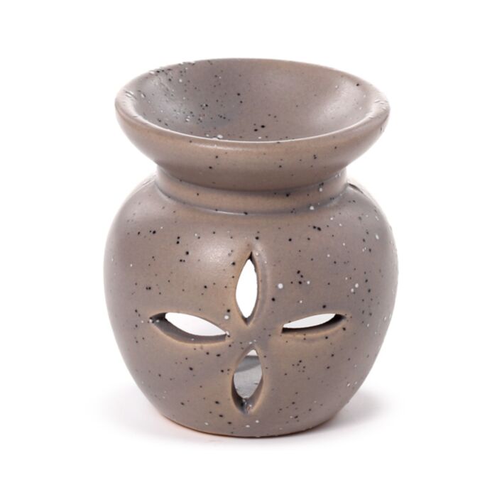 Grey | Small Flower Cutout Ceramic Wax Burner